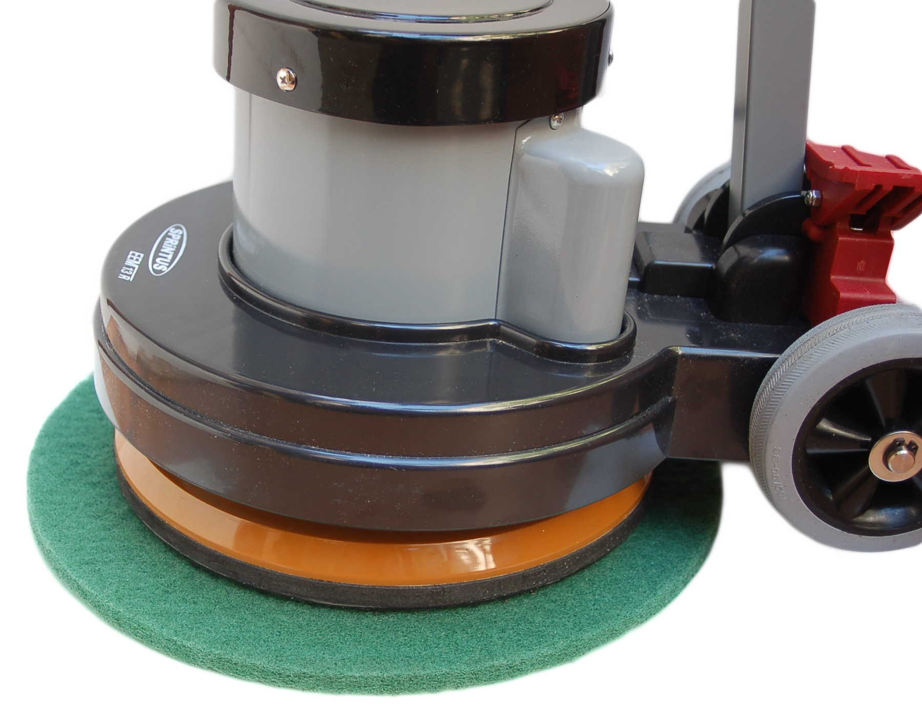 Einscheibenmaschine EEM 13R, inkl. Padtreibteller + 5 Stk. Superpads weiß 330